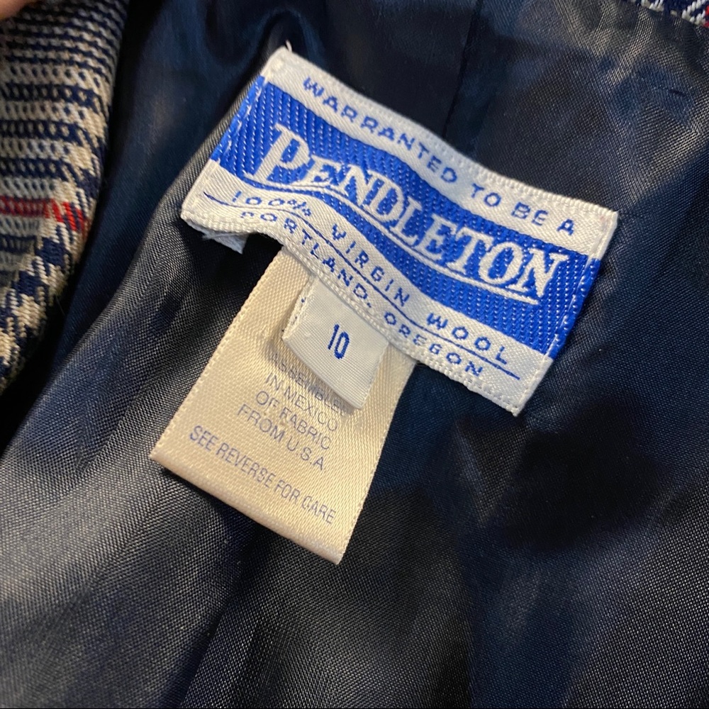 Pendleton Plaid Wool Blazer Jacket 10 - image 7